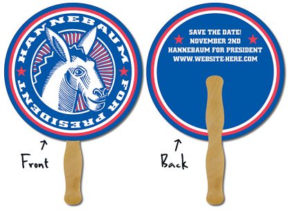 Political Hand Fan - 8.5 Inch Diameter Round Circle Hand Fan-1073