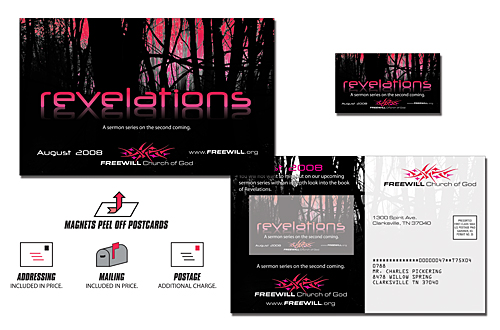 Church Magna-Peel Postcard 8.5x5.25 with Business Card Magnet-203 Church Magna-Peel Postcard 8.5x5.25 with Business Card Magnet-203