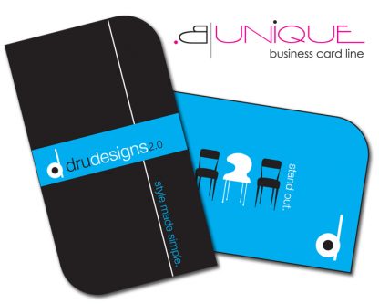 Paper Business Card - B. Unique Shape 3.5x2 UV Coated 1S-1175