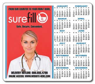 Pharmacy Calendar One Day Ship Magnets - 3.5x4 Round Corner-0